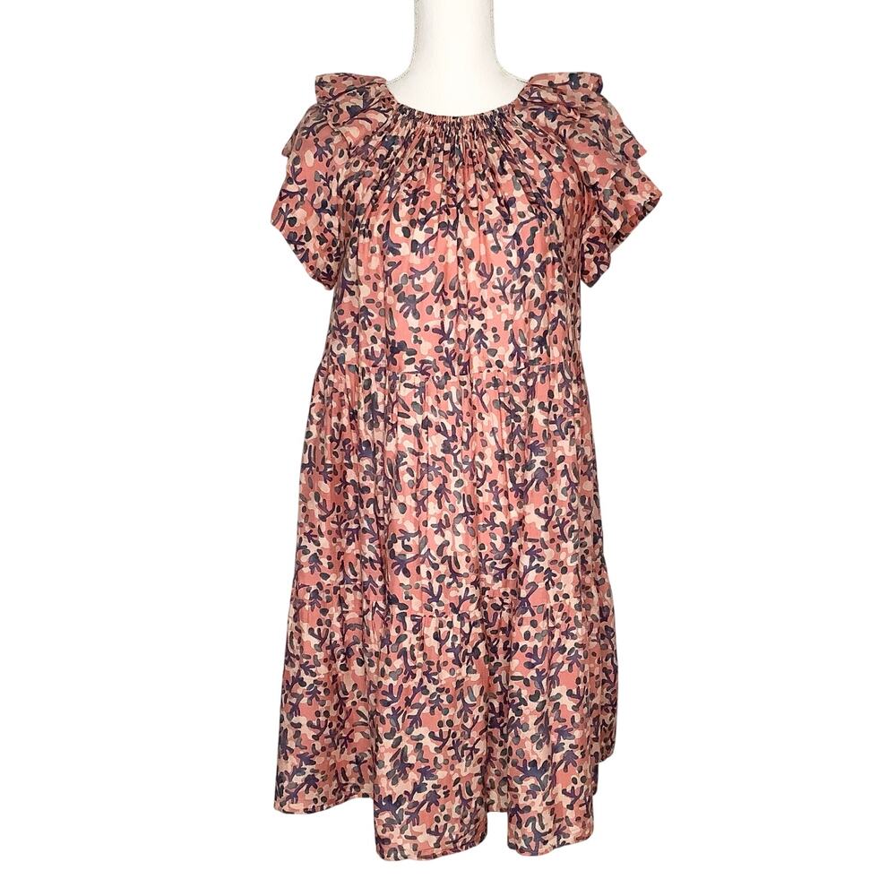 Mirth Vienna A-Line Tiered Ruffle Dress Geranium Pink Medium